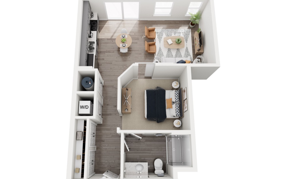 1A.2 - 1 bedroom floorplan layout with 1 bathroom and 718 square feet