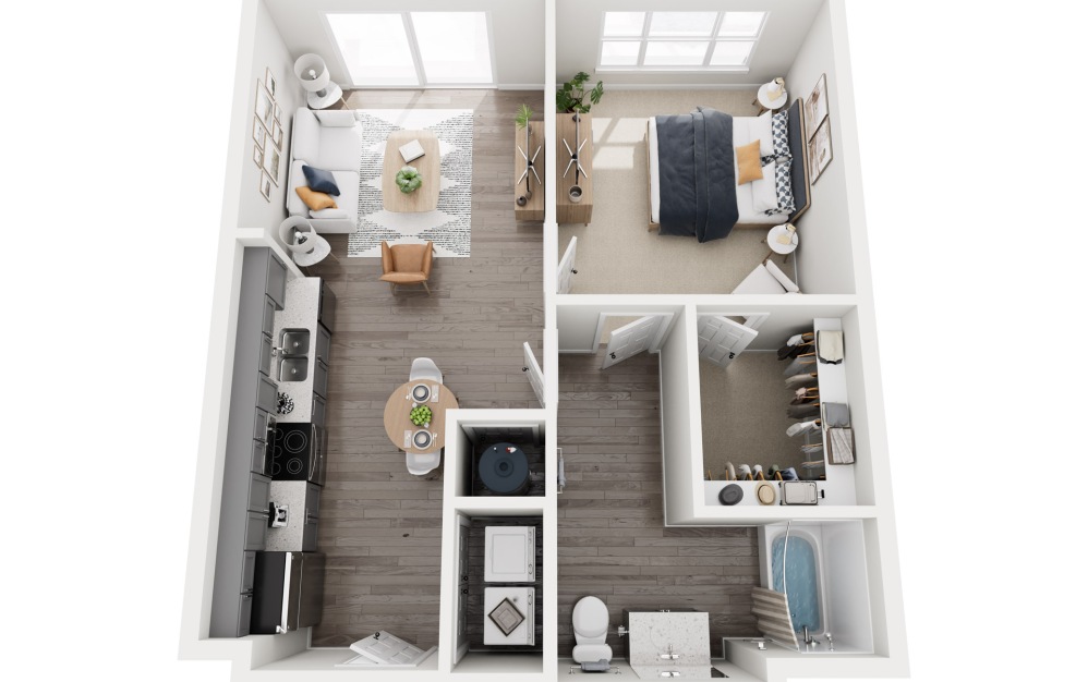 1B.3 - 1 bedroom floorplan layout with 1 bathroom and 752 square feet (Layout 2)