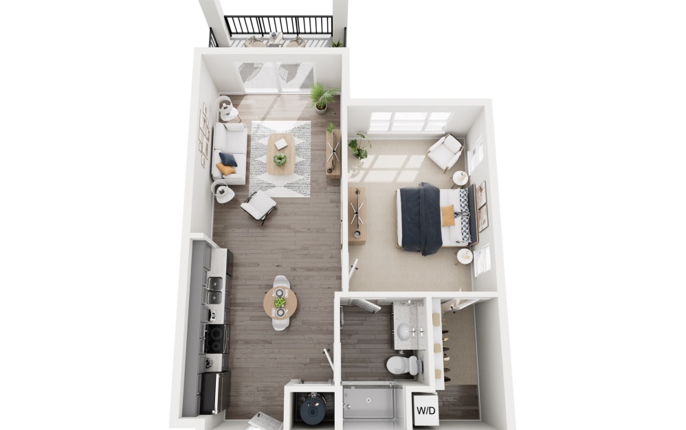 1B.4 - 1 bedroom floorplan layout with 1 bathroom and 787 - 875 square feet (Layout 1
)
