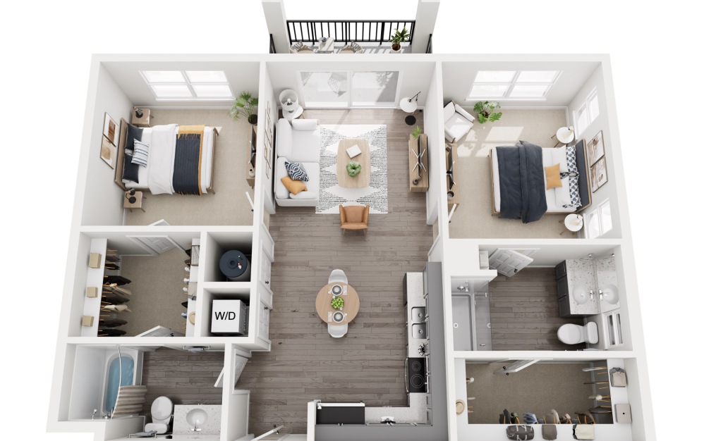 2A - 2 bedroom floorplan layout with 2 bathrooms and 1064 - 1148 square feet 2A - 2 bedroom floorplan layout with 2 bathrooms and 1064 - 1148 square feet