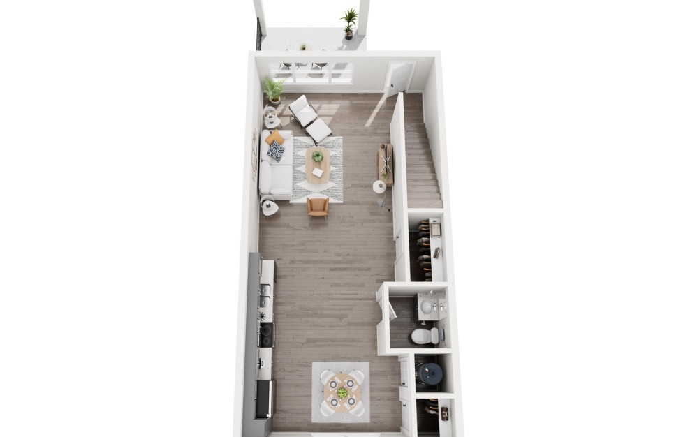 T-2A - 2 bedroom floorplan layout with 2.5 bathrooms and 1560 - 1664 square feet (Floor 1)