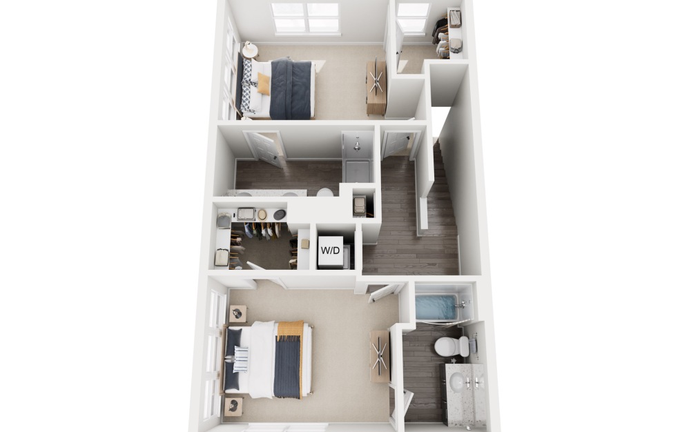 T-3A - 3 bedroom floorplan layout with 2.5 bathrooms and 1789 square feet (Floor 2)