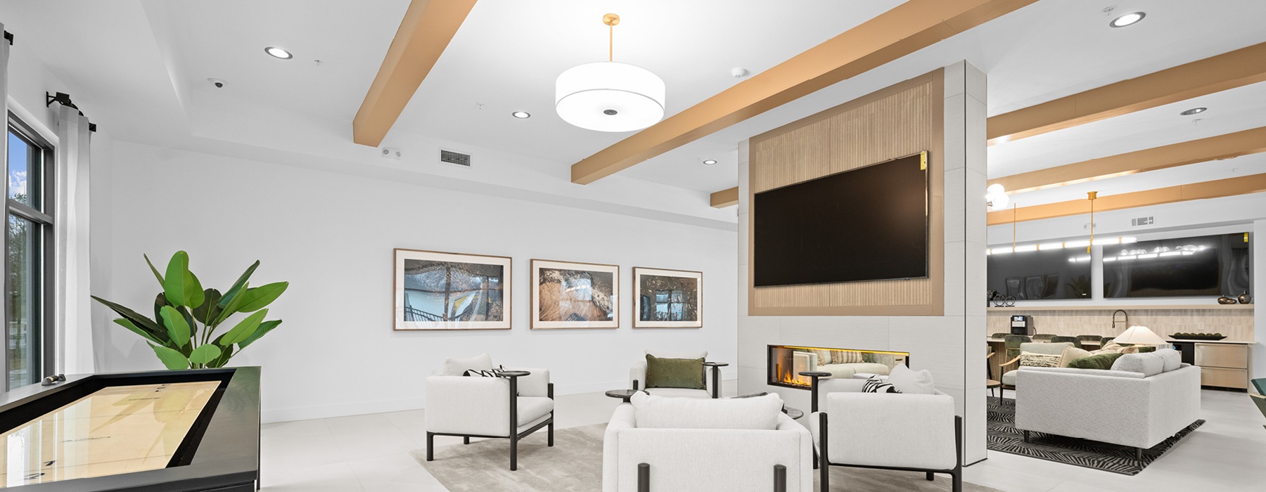 Beautiful clubroom with lounge seating