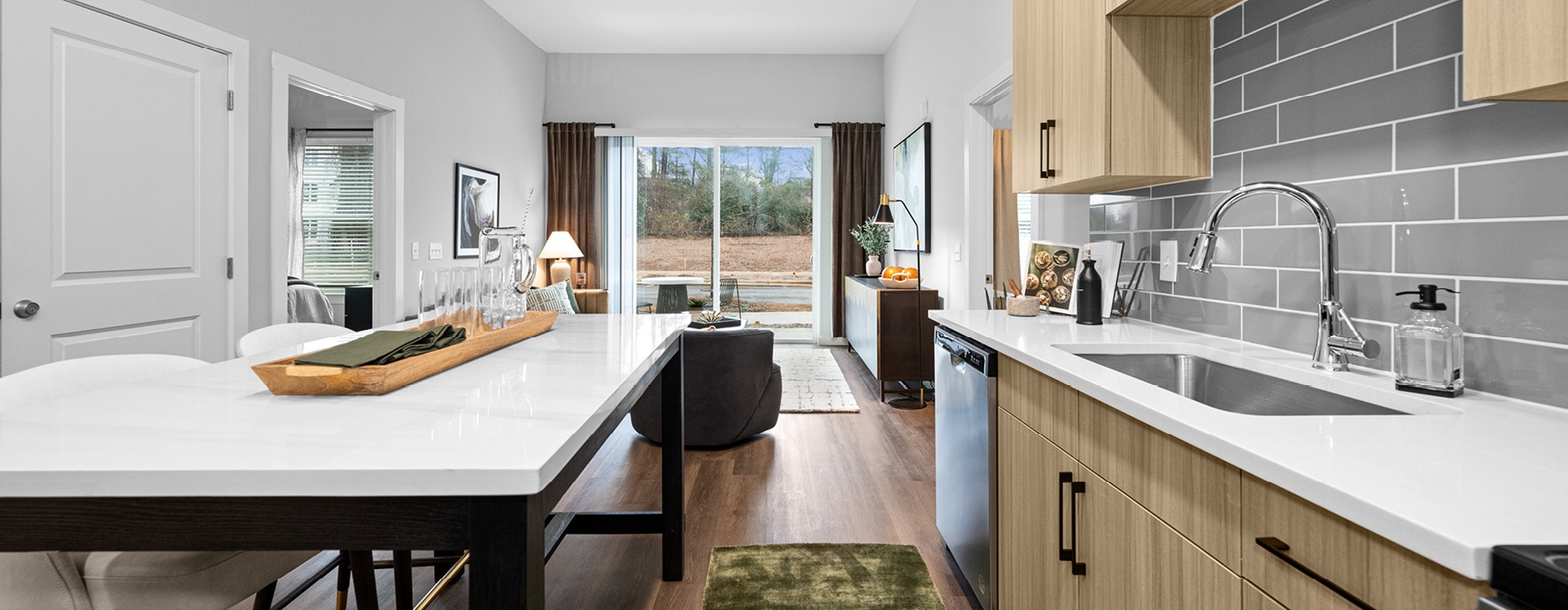 Well-lit kitchen with ample counter space